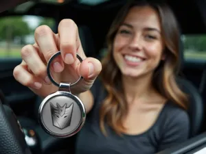 Picture Keyfob Ring Metallic Durable